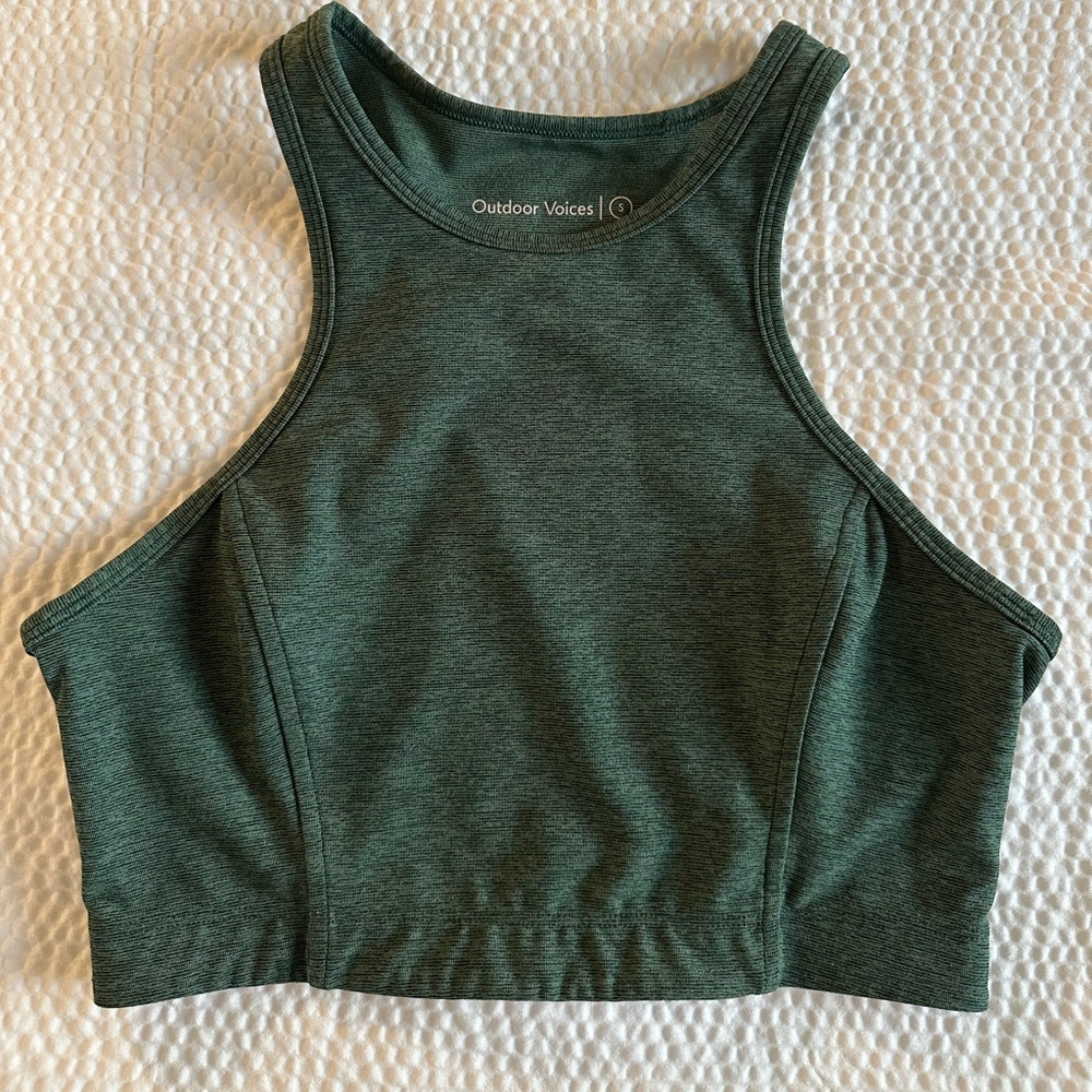 Outdoor Voices Forest Green Athletic Tank Sports Bra